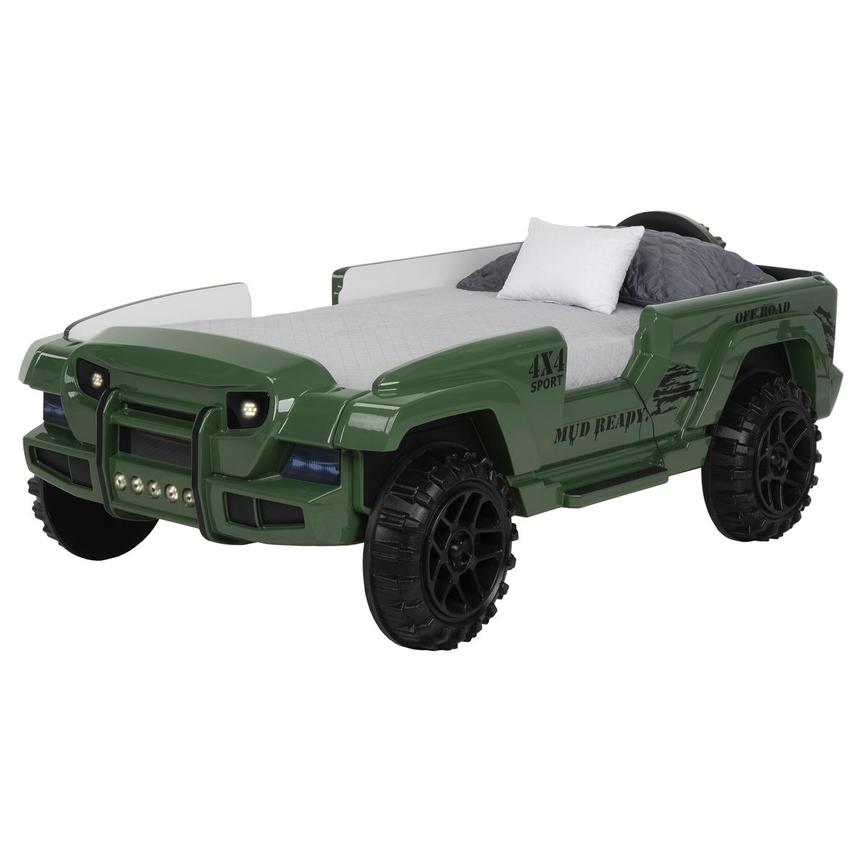OFF-Road Green Twin Car Bed w/Mattress  main image, 1 of 12 images.