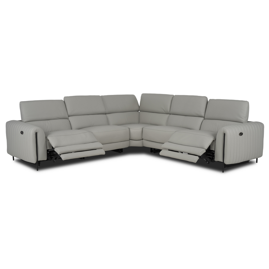 Marcelo 2.0 Leather Power Reclining Sectional with 5PCS/2PWR alternate image, 2 of 9 images.