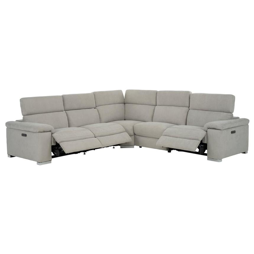 Karly Light Gray Power Reclining Sectional with 5PCS/3PWR alternate image, 2 of 8 images.