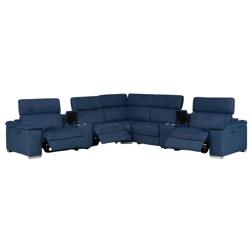 Karly Blue Power Reclining Sectional with 7PCS/3PWR  alternate image, 2 of 10 images.