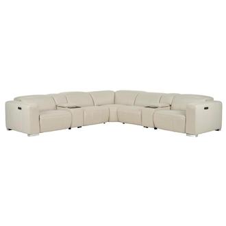 Samar Leather Power Reclining Sectional with 7PCS/3PWR