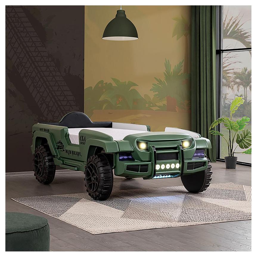 OFF-Road Green Twin Car Bed w/Mattress  alternate image, 2 of 12 images.
