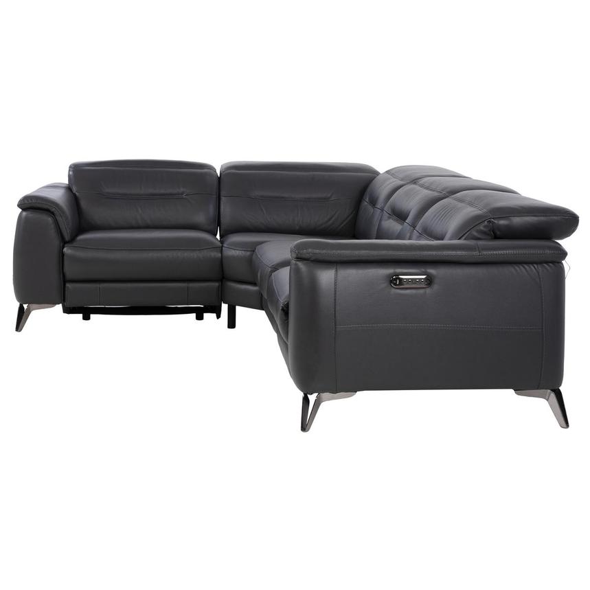 Anabel Gray Leather Power Reclining Sectional with 4PCS/2PWR  alternate image, 4 of 11 images.