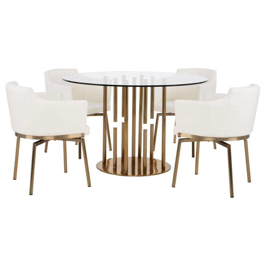 Cascada Gold 5-Piece Round Dining Set  main image, 1 of 16 images.