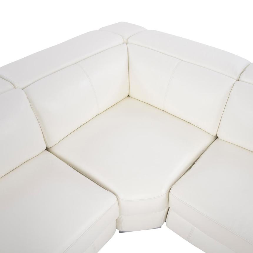 Charlie White Leather Power Reclining Sectional with 7PCS/3PWR alternate image, 5 of 12 images.