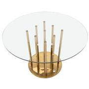 Cascada Gold Round Dining Table  alternate image, 3 of 6 images.