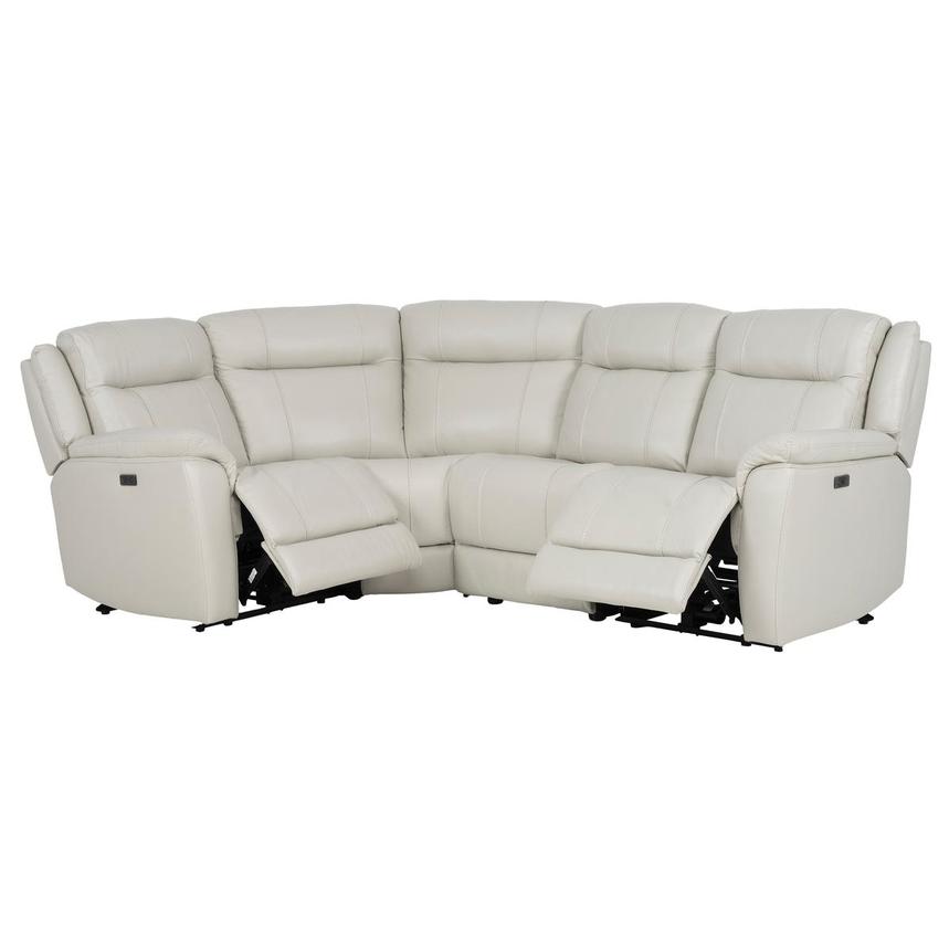 Samuel Light Gray Leather Power Reclining Sectional with 4PCS/2PWR  alternate image, 2 of 8 images.