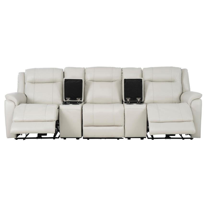 Samuel Light Gray Home Theater Leather Seating with 5PCS/2PWR  alternate image, 2 of 9 images.