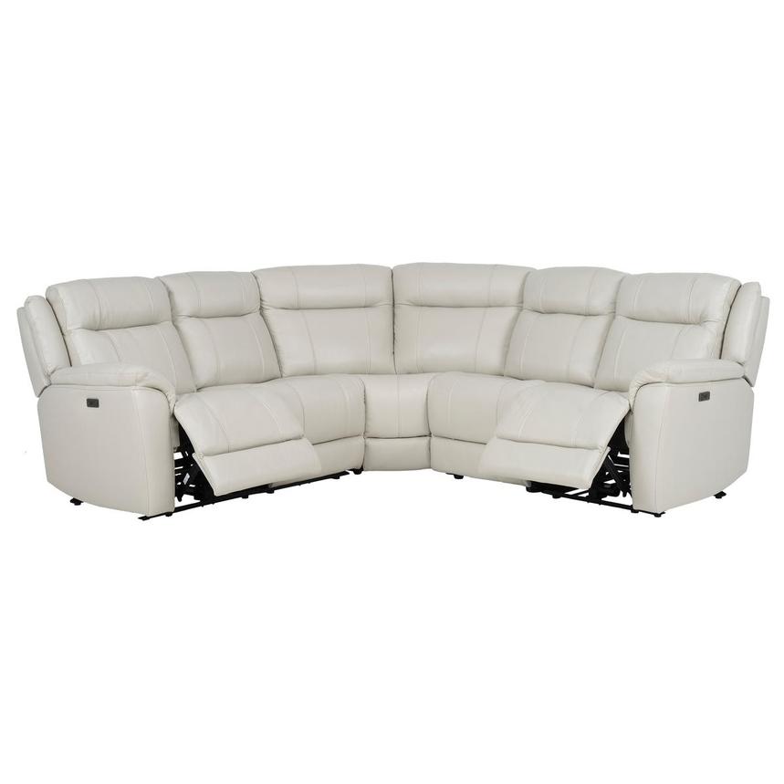 Samuel Light Gray Leather Power Reclining Sectional with 5PCS/2PWR  alternate image, 2 of 8 images.