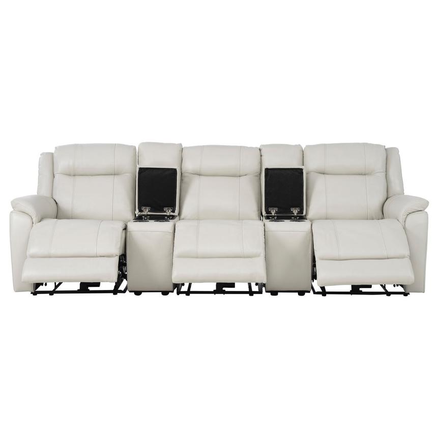 Samuel Light Gray Home Theater Leather Seating with 5PCS/3PWR  alternate image, 2 of 9 images.