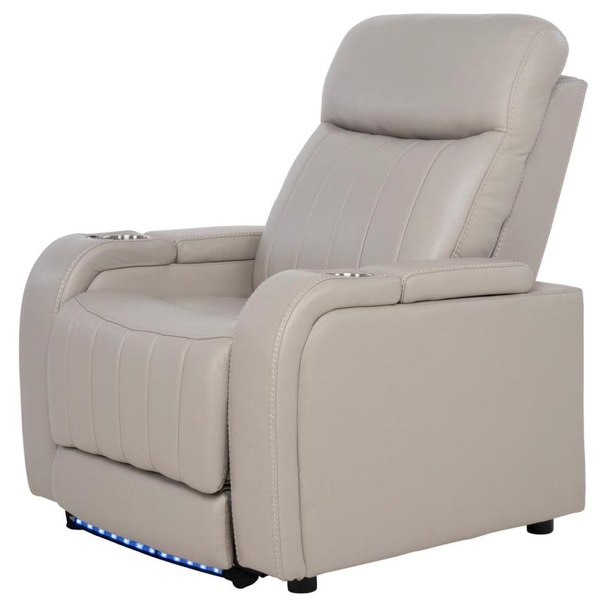 Neptune Gray Leather Power Recliner  main image, 1 of 16 images.