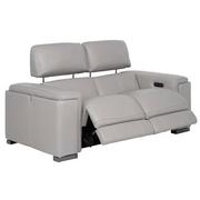 Charlette Silver Leather Power Reclining Loveseat  alternate image, 4 of 12 images.