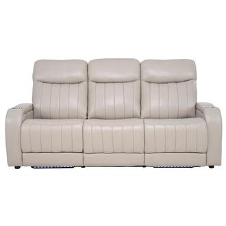 Neptune Gray Leather Power Reclining Sofa