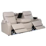 Neptune Gray Leather Power Reclining Sofa  alternate image 3 of 4 images.
