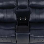 Neptune Blue Leather Power Reclining Sofa w/Console  alternate image, 7 of 16 images.
