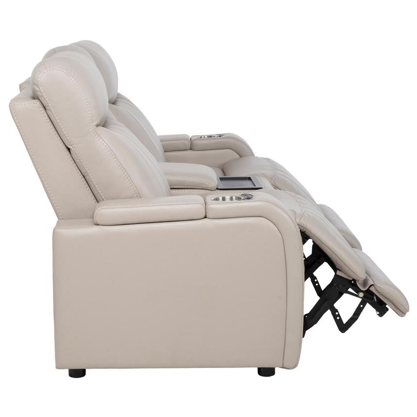 Neptune Gray Leather Power Reclining Sofa w/Console  alternate image, 7 of 17 images.