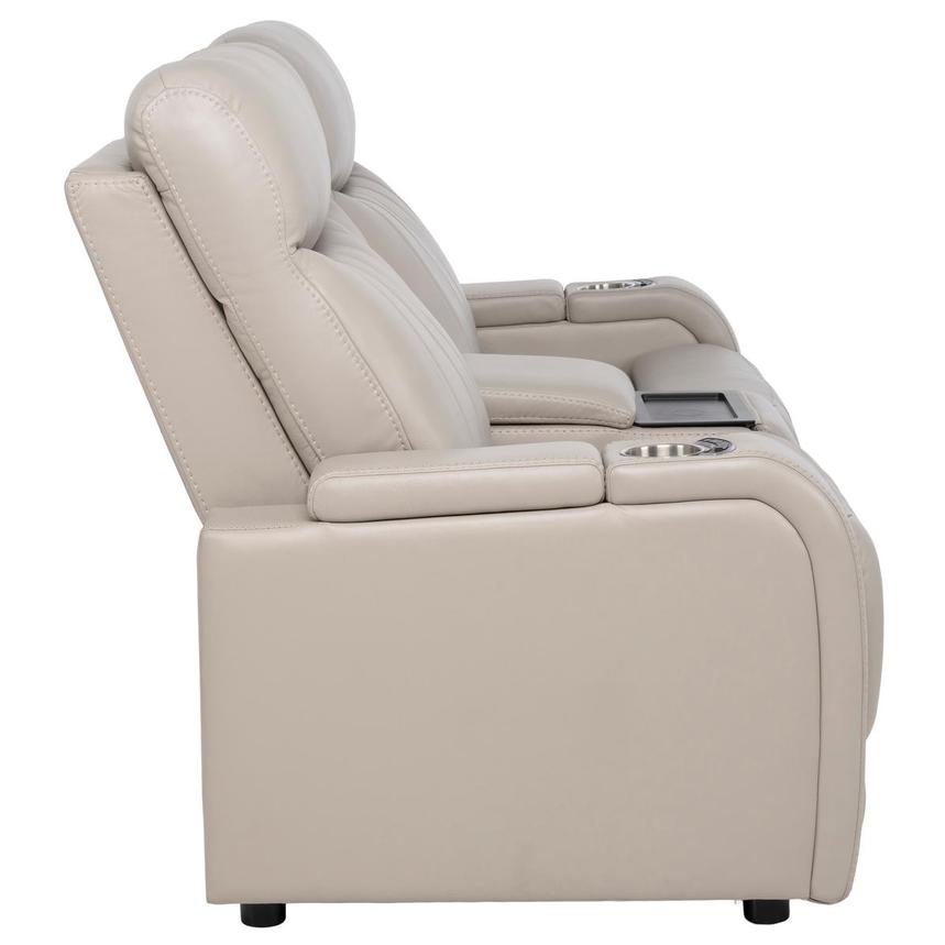 Neptune Gray Leather Power Reclining Sofa w/Console alternate image, 6 of 17 images.
