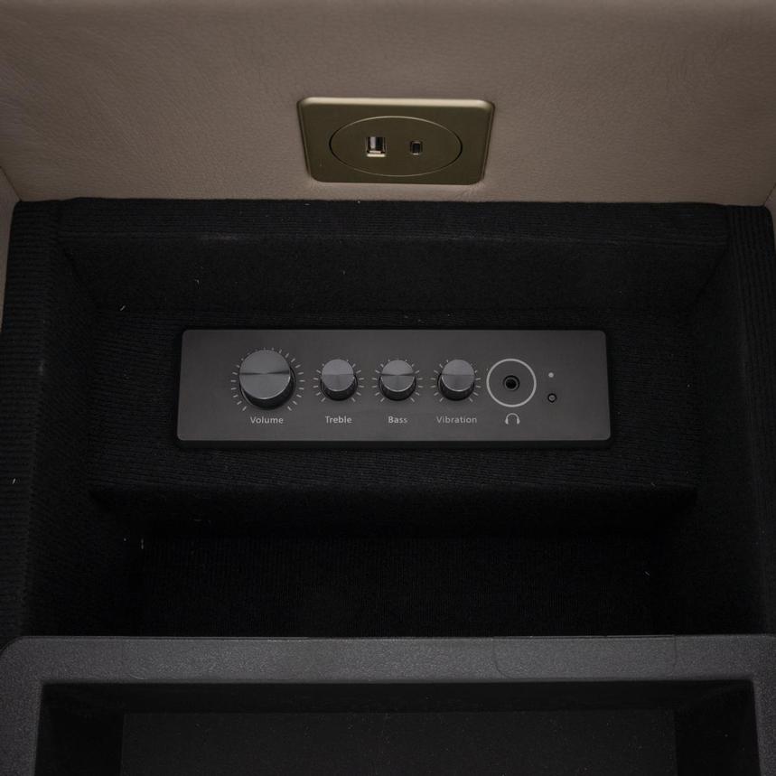 Neptune Gray Leather Power Reclining Sofa w/Console alternate image, 11 of 17 images.