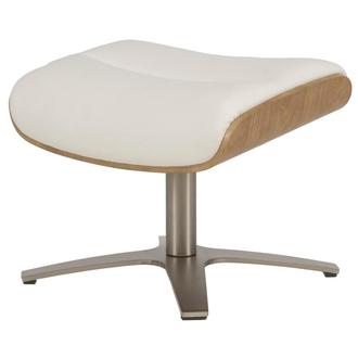 Fabrizio White Leather Ottoman