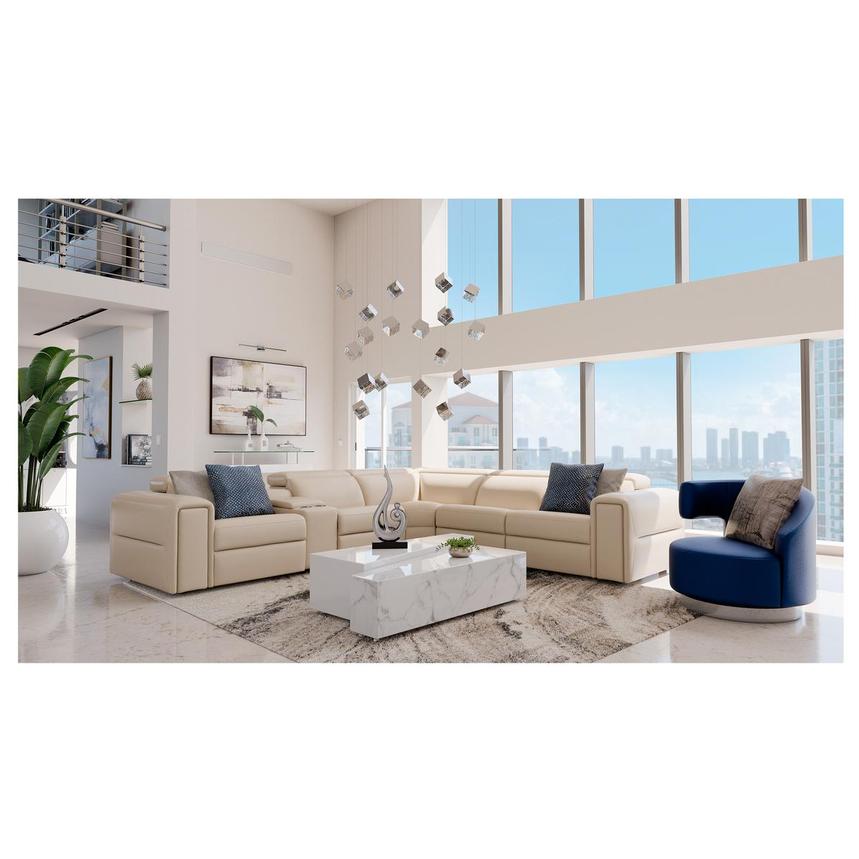 Trevor Leather Corner Sofa with 5PCS/3PWR  alternate image, 2 of 11 images.