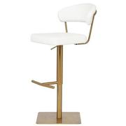 Bold White/Gold Adjustable Stool  main image, 1 of 9 images.