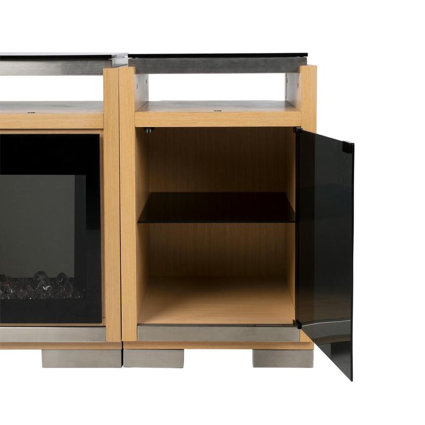 Teire Natural Electric Fireplace w/Cabinets  alternate image, 5 of 7 images.