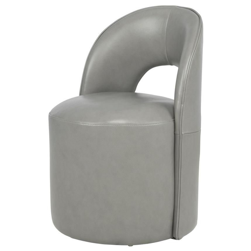 Fiorenza Gray Leather Side Chair w/Casters  main image, 1 of 9 images.