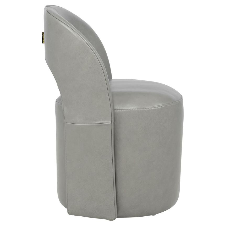 Fiorenza Gray Leather Side Chair w/Casters  alternate image, 3 of 9 images.