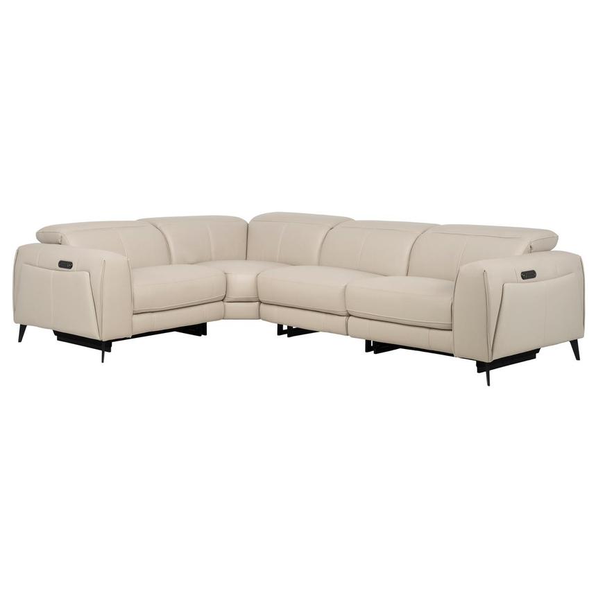 Luke 2.0  Taupe Leather Power Reclining Sectional with 4PCS/2PWR  main image, 1 of 9 images.