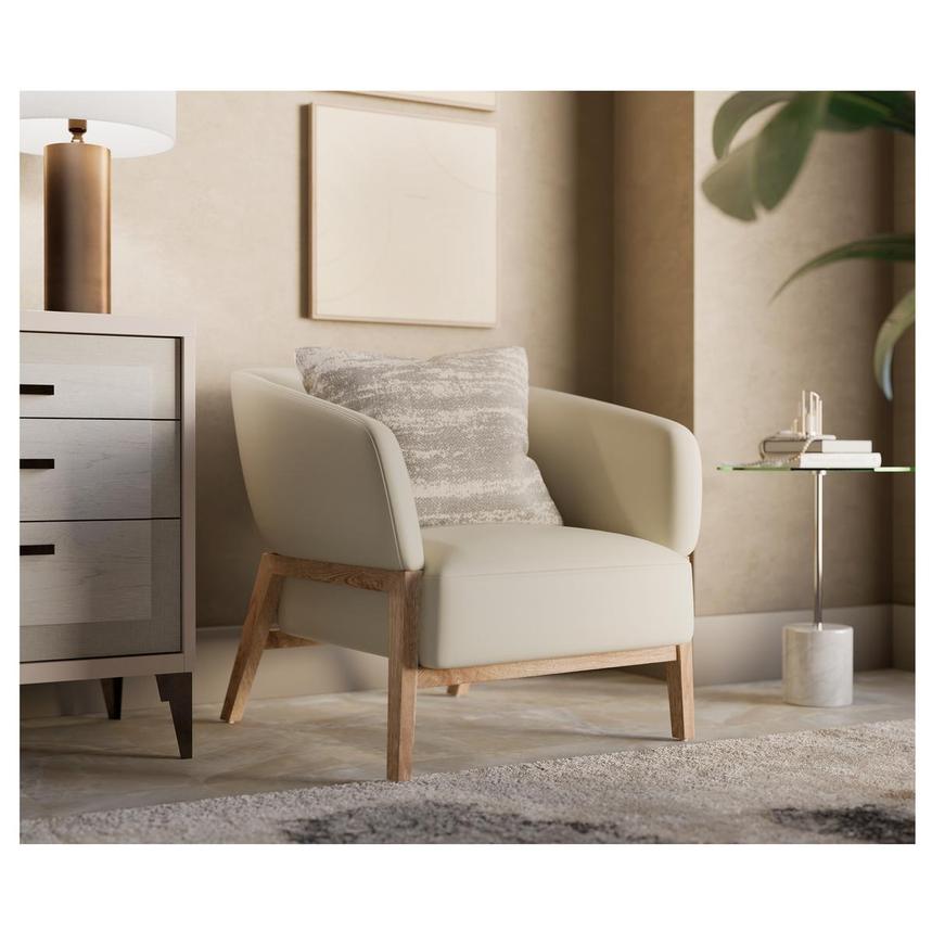 Giada White Leather Accent Chair alternate image, 2 of 10 images.