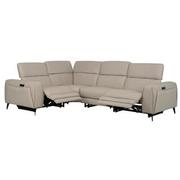 Luke 2.0 Taupe Leather Power Reclining Sectional with 4PCS/2PWR  alternate image, 2 of 8 images.