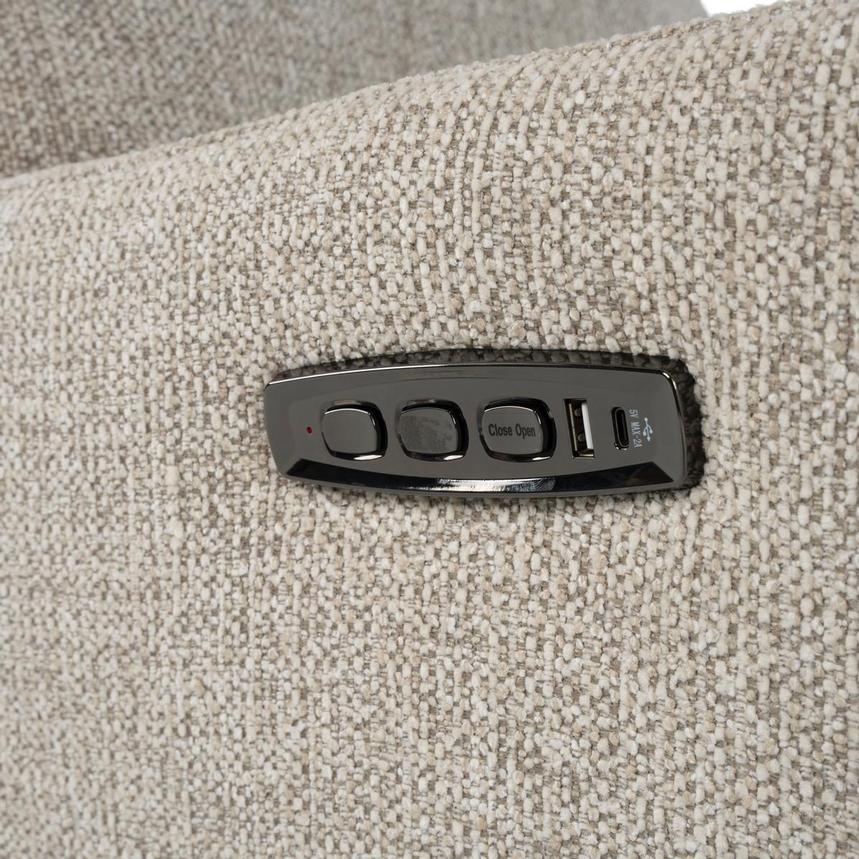 Ezio Beige Power Swivel Recliner w/Massage alternate image, 9 of 11 images.