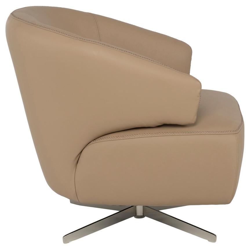 Tivona Dark Cream Leather Swivel Chair  alternate image, 4 of 9 images.