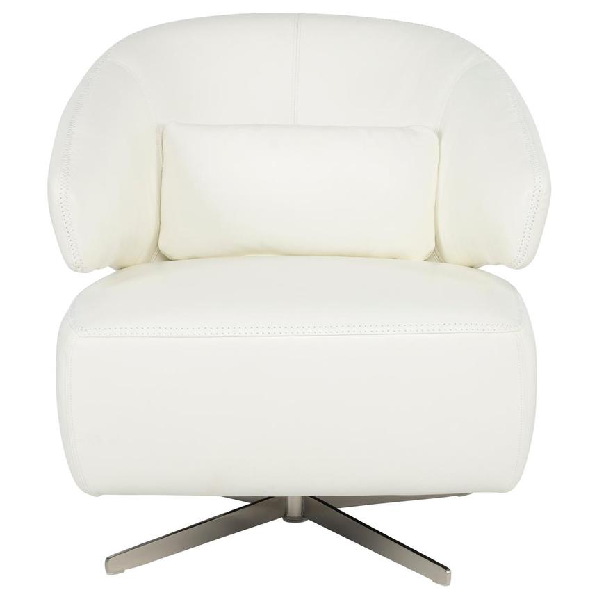 Tivona White Leather Swivel Chair alternate image, 2 of 9 images.