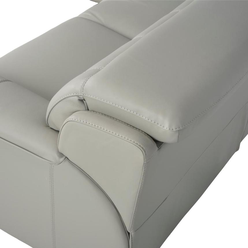 Graystone Gray Leather Power Reclining Sectional with 4PCS/2PWR  alternate image, 4 of 9 images.