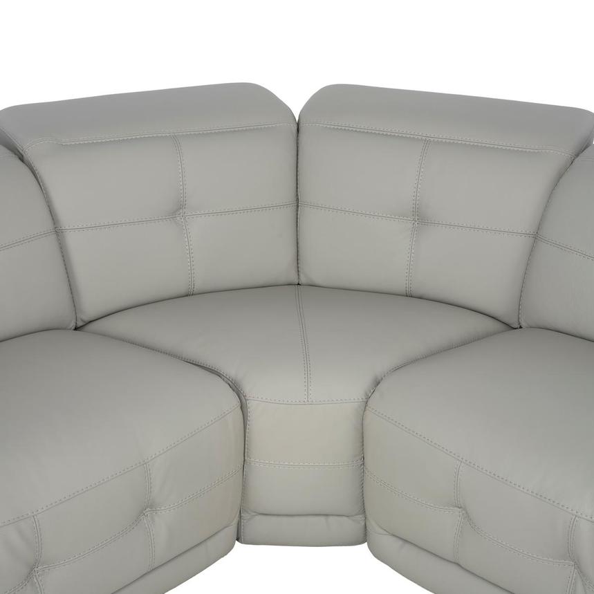 Graystone Gray Leather Power Reclining Sectional with 5PCS/3PWR alternate image, 4 of 9 images.