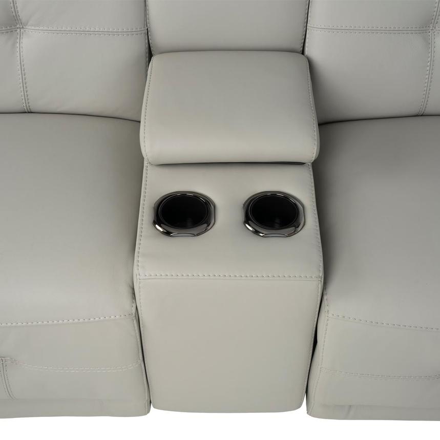 Graystone Gray Leather Power Reclining Sectional with 6PCS/2PWR  alternate image, 7 of 12 images.