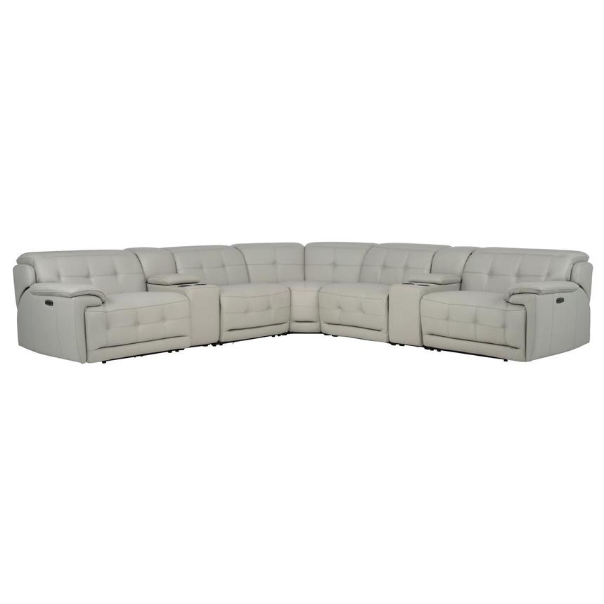 Graystone Leather Power Reclining Sectional with 7PCS/3PWR  main image, 1 of 12 images.