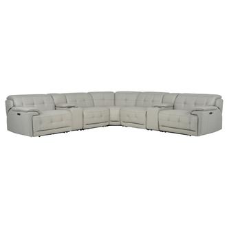 Graystone Leather Power Reclining Sectional with 7PCS/3PWR