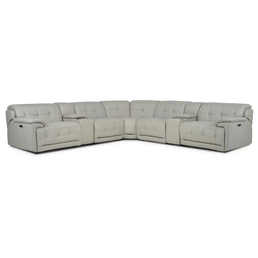 Graystone Leather Power Reclining Sectional with 7PCS/3PWR  main image, 1 of 12 images.