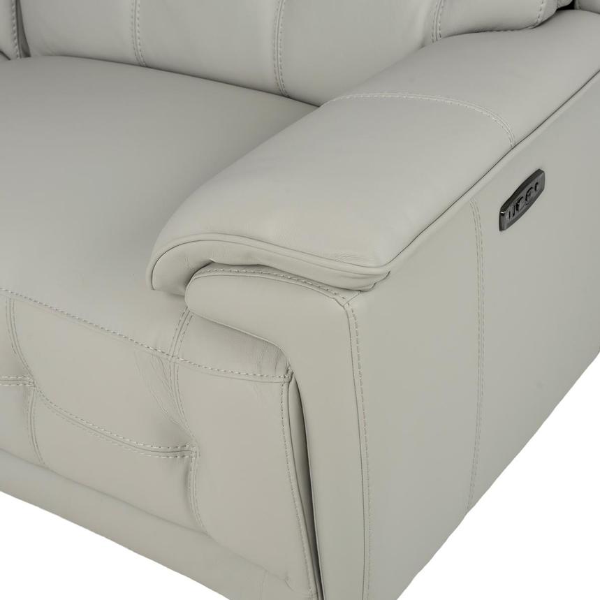 Graystone Gray Leather Power Reclining Sectional with 7PCS/3PWR alternate image, 10 of 12 images.