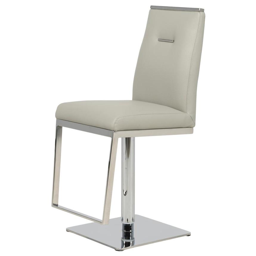 Hyde Light Gray Leather Adjustable Stool  main image, 1 of 12 images.