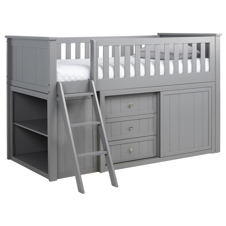 Balto Gray Twin Loft Bed w/Storage  alternate image, 4 of 13 images.