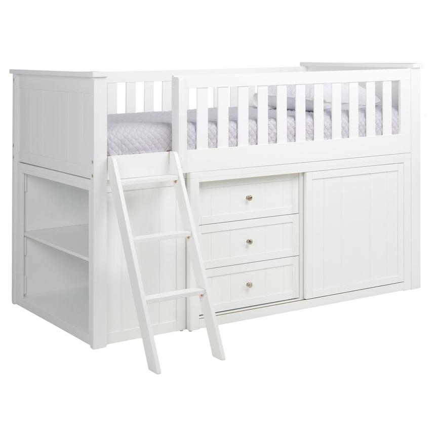 Balto White Twin Loft Bed w/Storage  alternate image, 4 of 13 images.