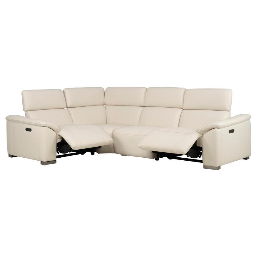 Cordova Cream Leather Power Reclining Sectional with 4PCS/2PWR alternate image, 2 of 10 images.