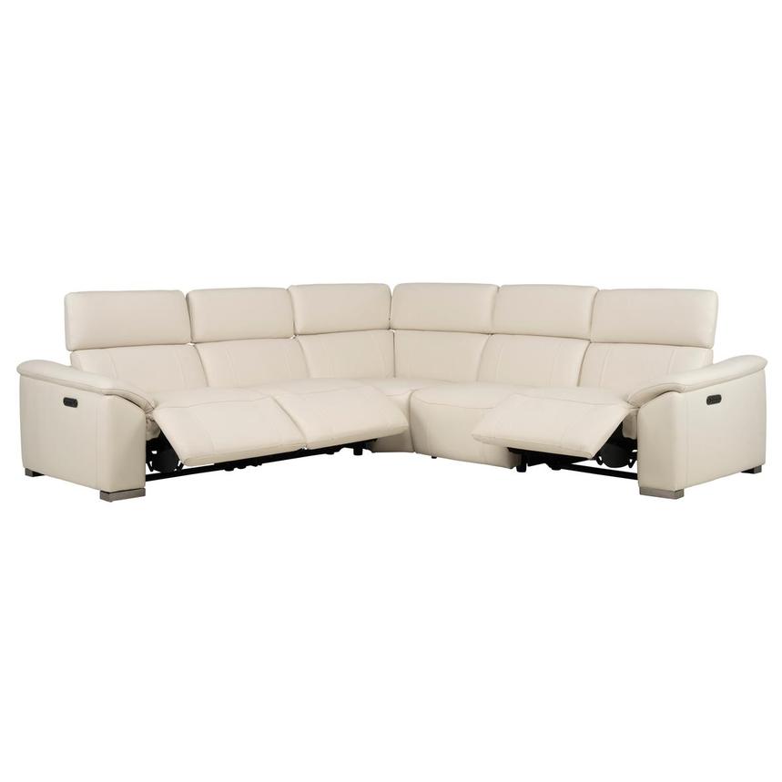 Cordova Cream Leather Power Reclining Sectional with 5PCS/3PWR  alternate image, 2 of 10 images.