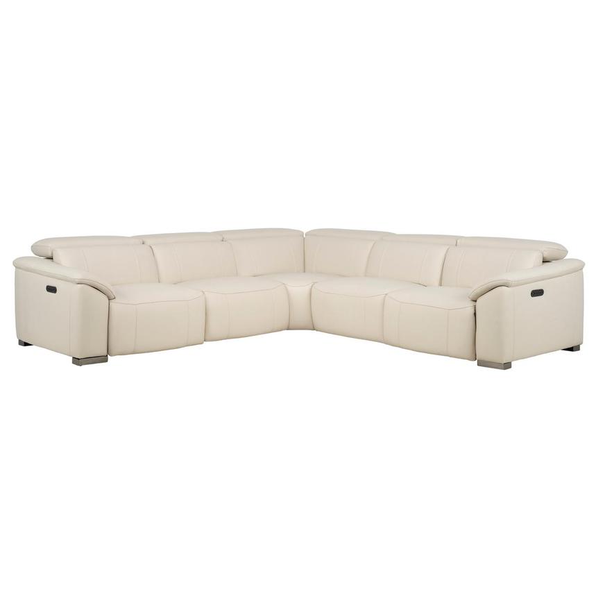 Cordova Cream Leather Power Reclining Sectional with 5PCS/3PWR  main image, 1 of 10 images.