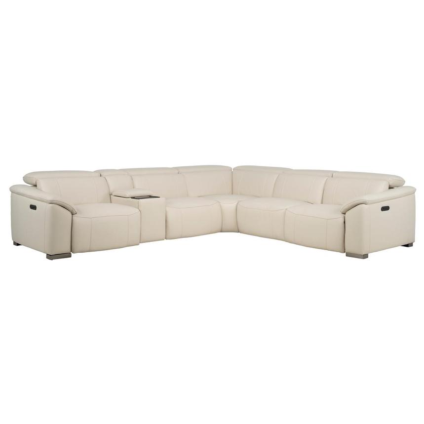 Cordova Cream Leather Power Reclining Sectional with 6PCS/2PWR  main image, 1 of 13 images.