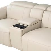 Cordova Cream Leather Power Reclining Sectional with 6PCS/3PWR  alternate image, 5 of 13 images.