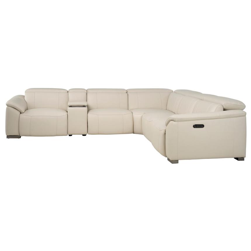 Cordova Cream Leather Power Reclining Sectional with 6PCS/3PWR  alternate image, 3 of 13 images.